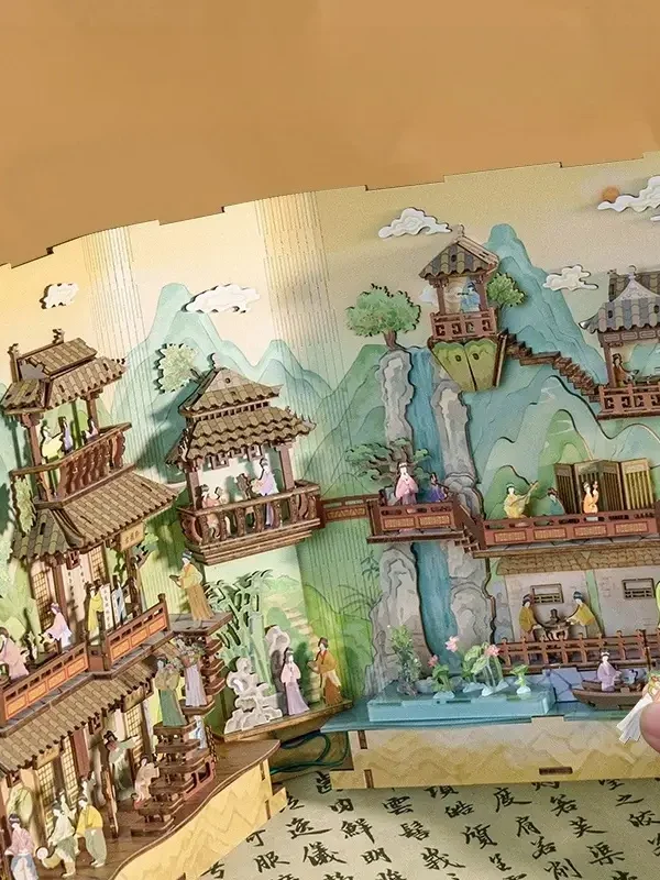 100000004722_副本 Ancient Chinese Elegance of the Song Dynasty 180° Folding DIY Book Nook Kit