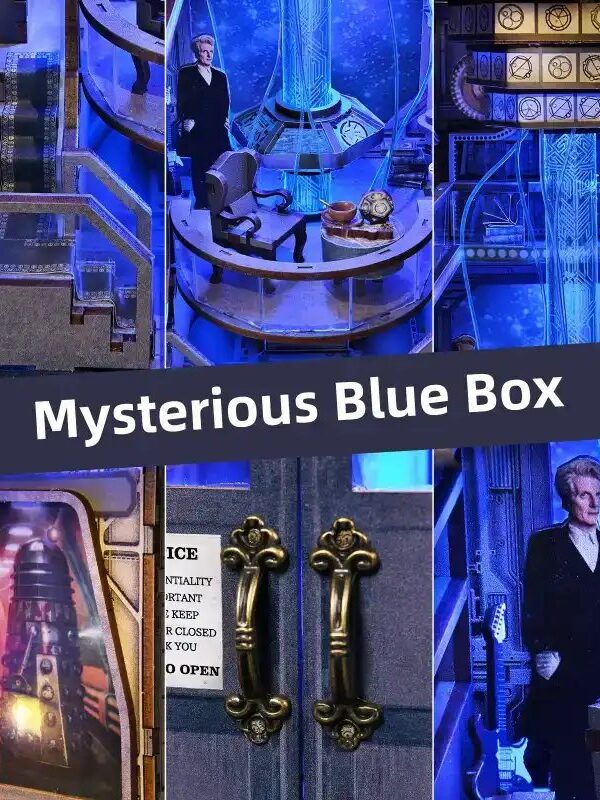 2025/08/1000011401.jpg Doctor Who - Mysterious Blue Box TARDIS DIY Book Nook Kit