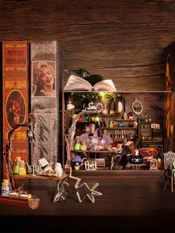 104100ao31kkj7c2qio06fhmc682es0000000008apa6iq Jungle Magic House DIY Book Nook Kit with Acrylic Dust Cover