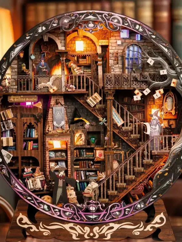 O1CN01MW6A6F1HxRRB8TmhF_crop,0,266,1500,1500___2219375260824 Round Magic Library DIY Miniature Decoration Kit